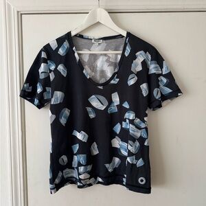 Kenzo Black and Blue Abstract Short Sleeve Tee